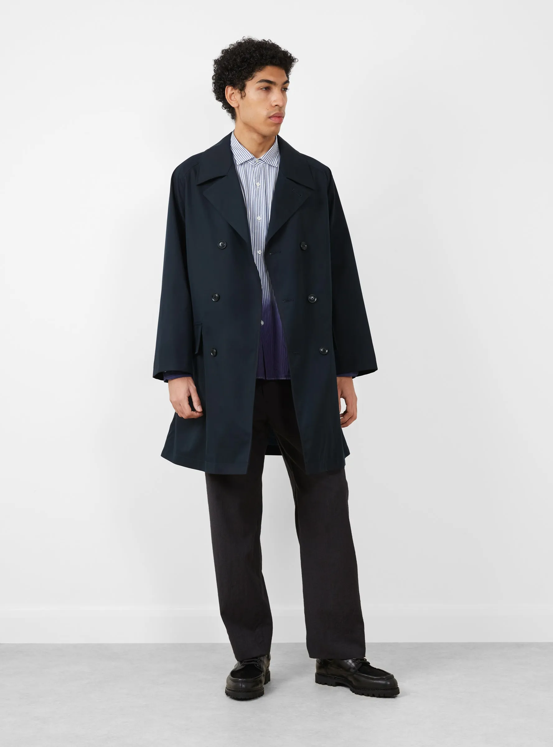 2L Cotton GORE-TEX Balmacaan Coat Navy