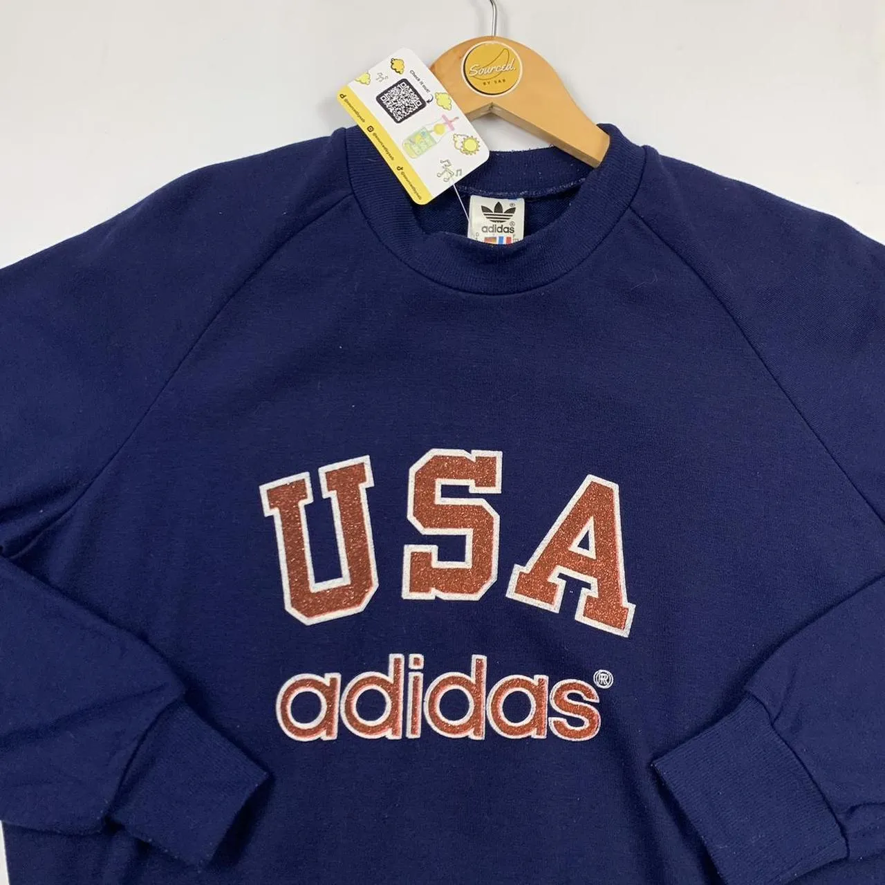 Adidas Navy USA Crew Neck Sweatshirt (S)