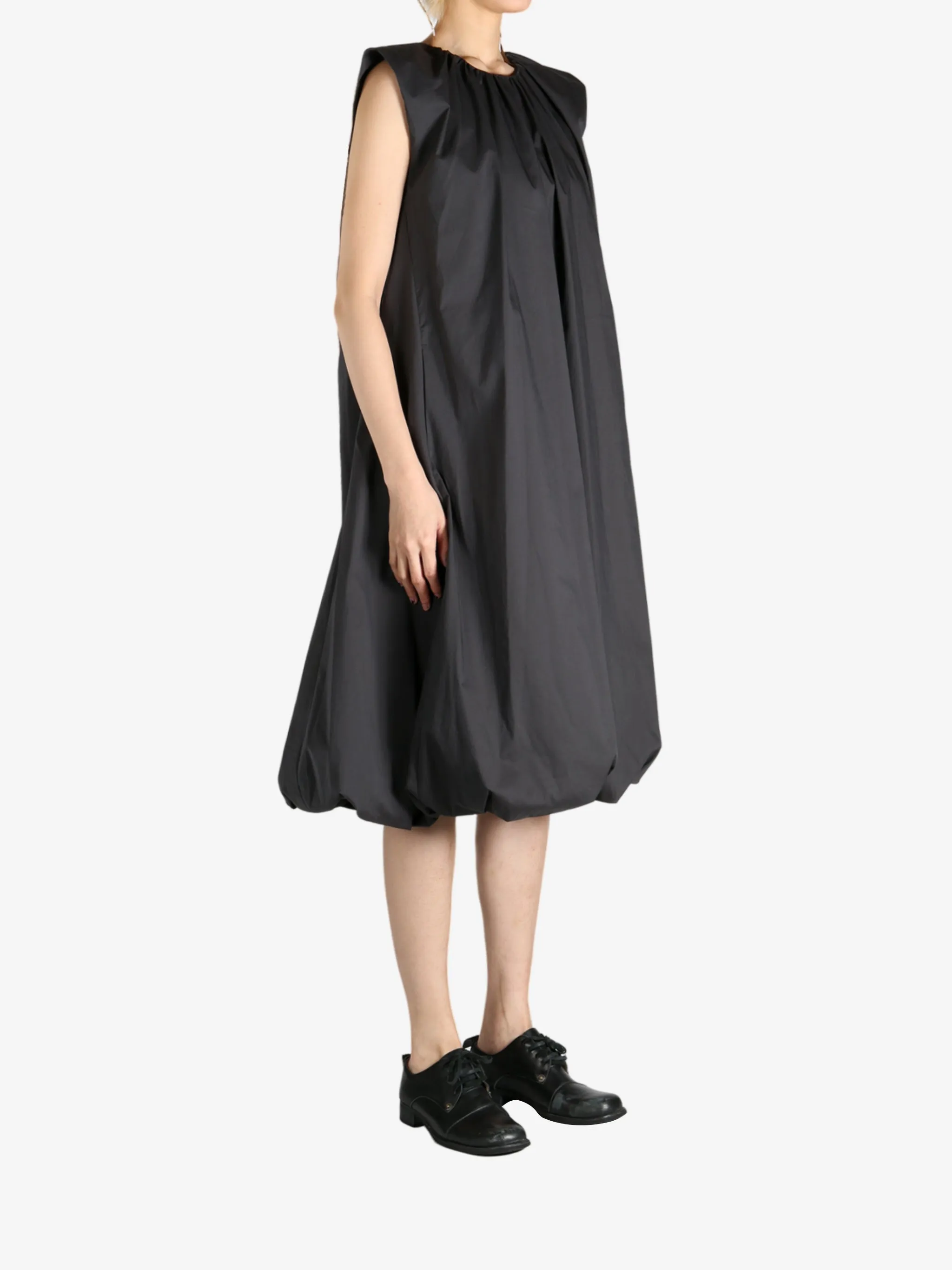AMOMENTO - Women Cotton Volume Shirring Dress