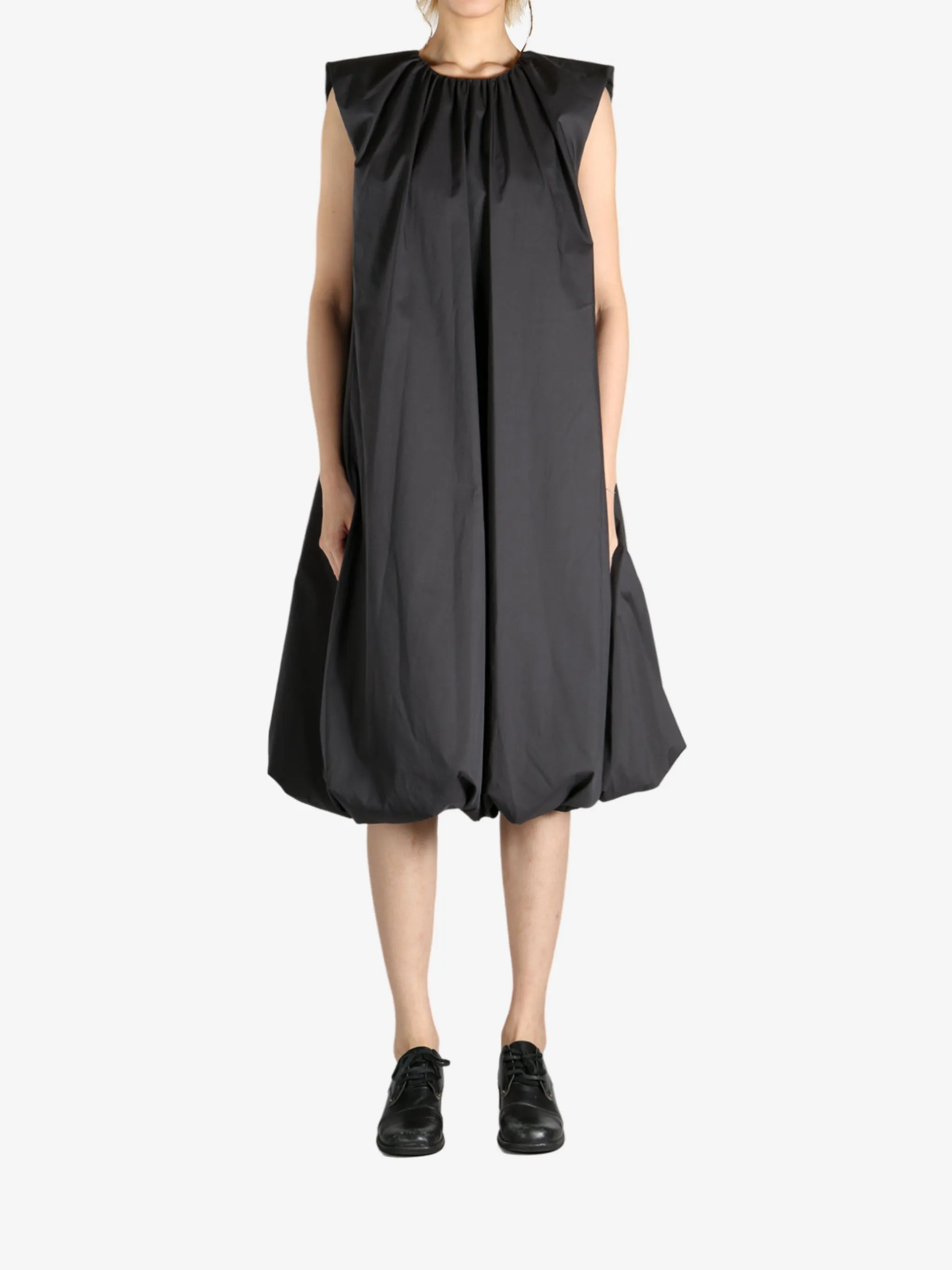 AMOMENTO - Women Cotton Volume Shirring Dress