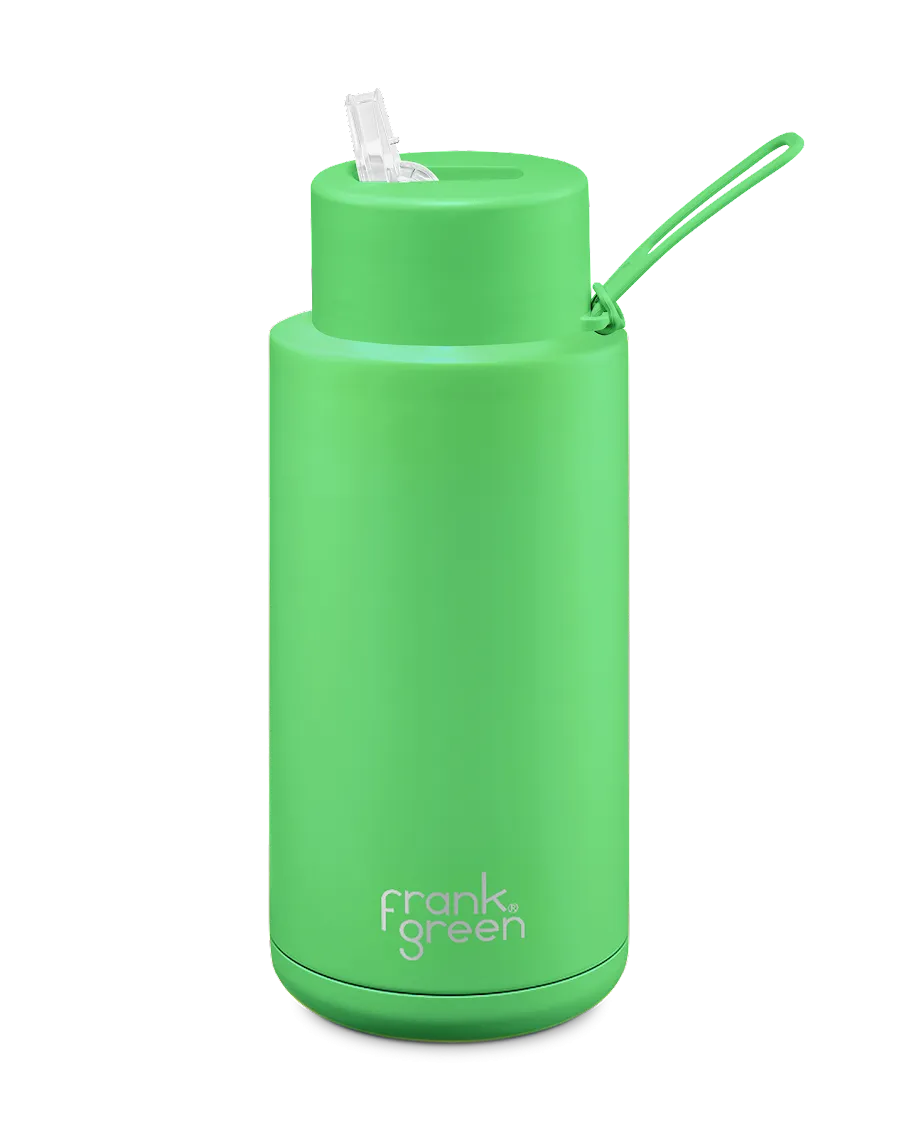 CERAMIC REUSABLE BOTTLE NEON GREEN