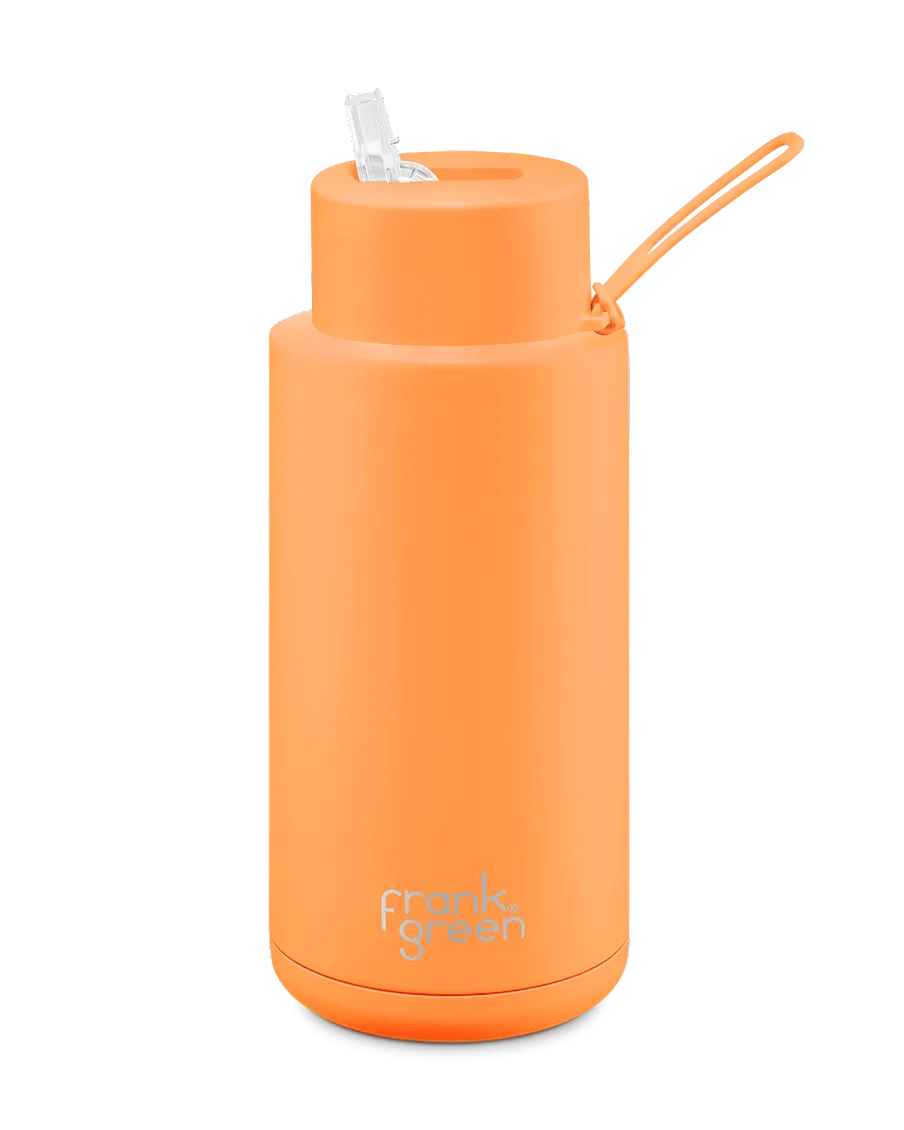 CERAMIC REUSABLE BOTTLE NEON ORANGE