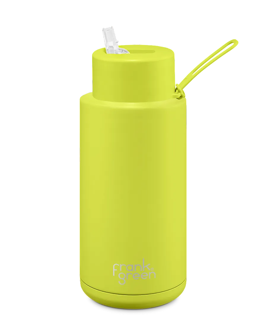 CERAMIC REUSABLE BOTTLE NEON YELLOW