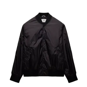 ECONYL SATIN NYLON STADIUM JACKET BLACK