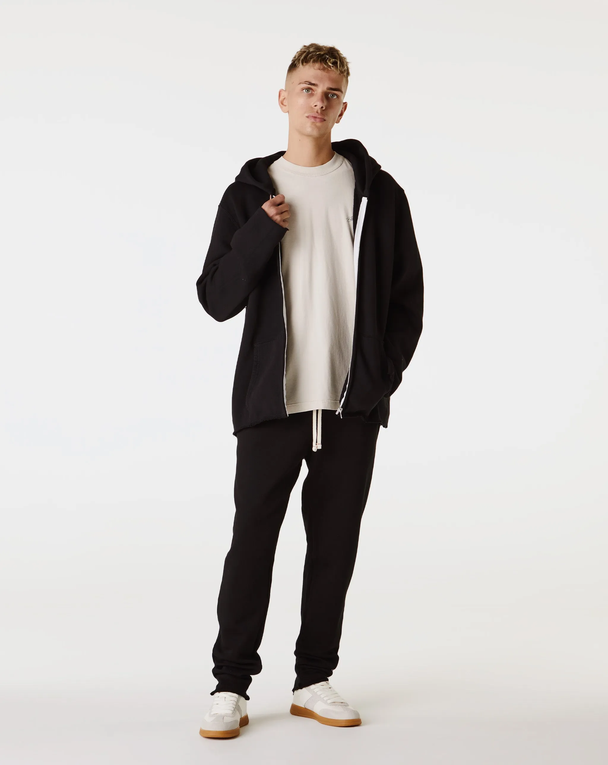 Les Tien Raw Zip Up Hoodie
