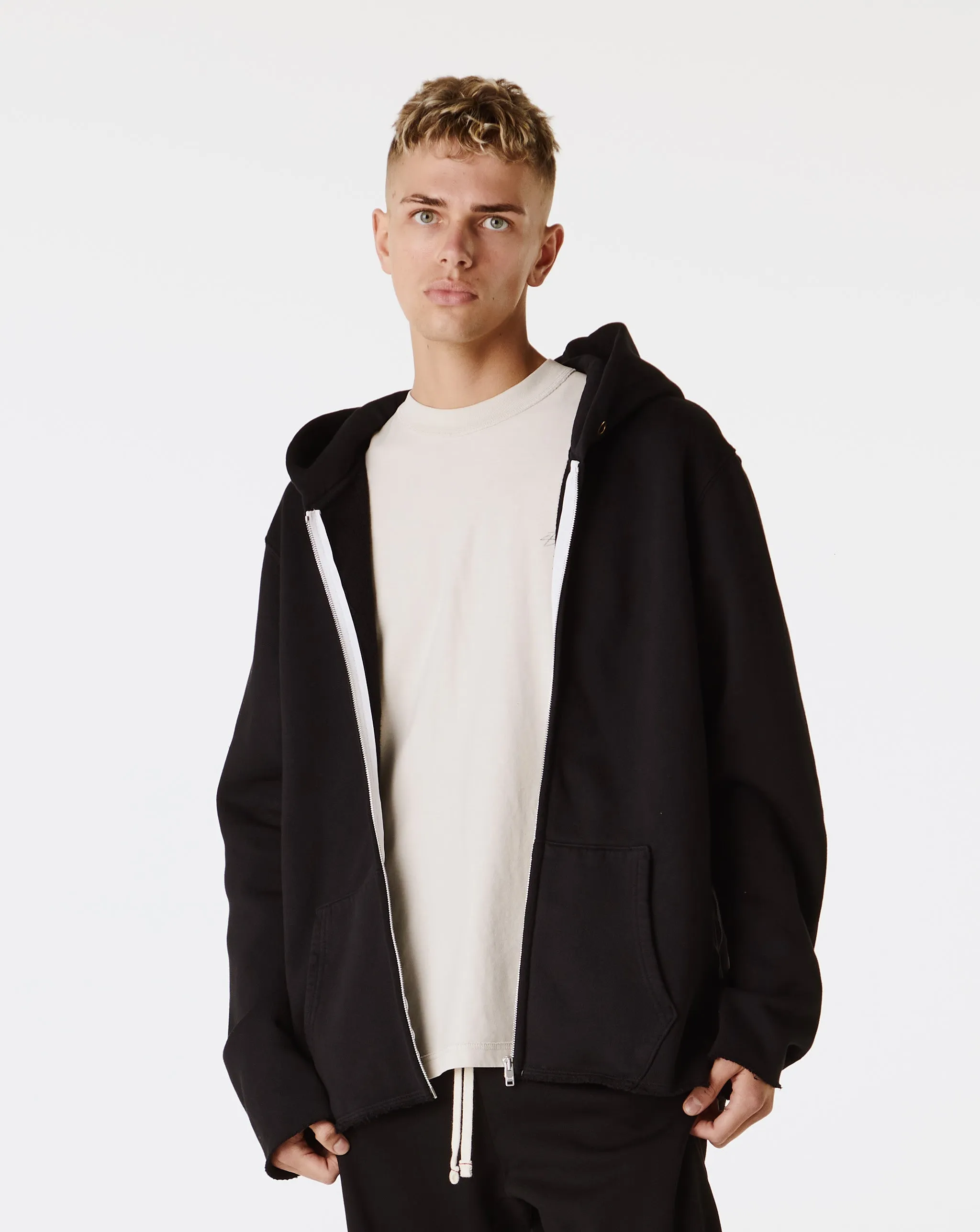 Les Tien Raw Zip Up Hoodie