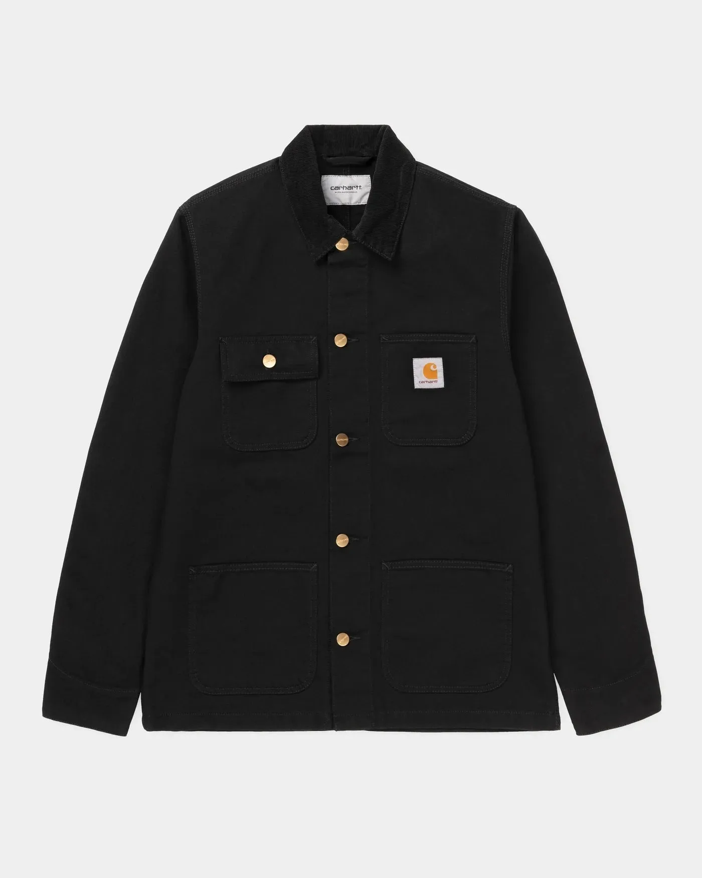 Michigan Chore Coat - Black (rinsed)  'Dearborn' Canvas (Unlined)