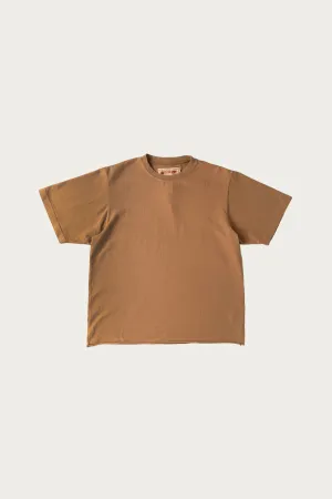 On The Farm Raw Hem Tee - Dirt Brown