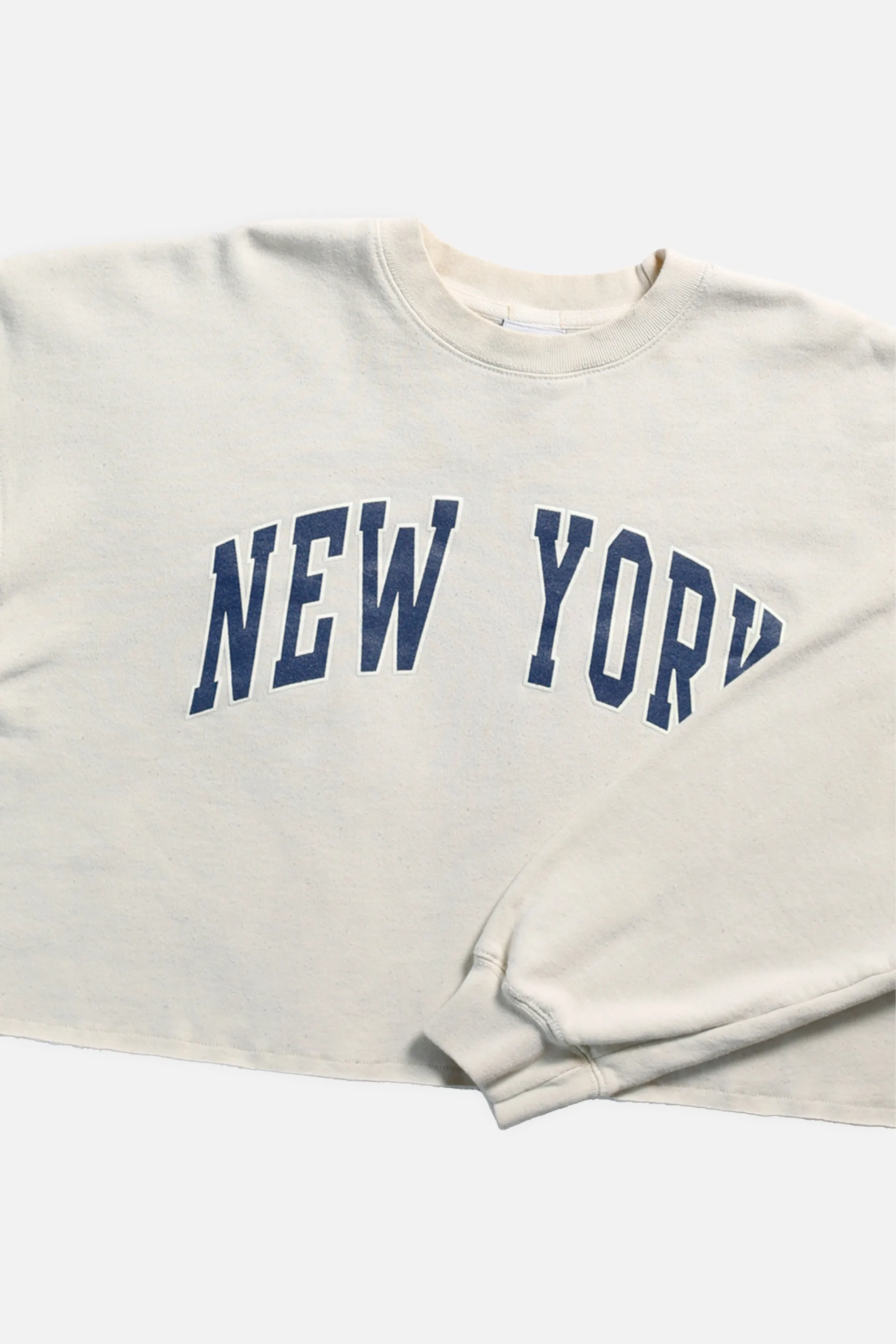 Rework New York Raw Crop Sweatshirt - XXL