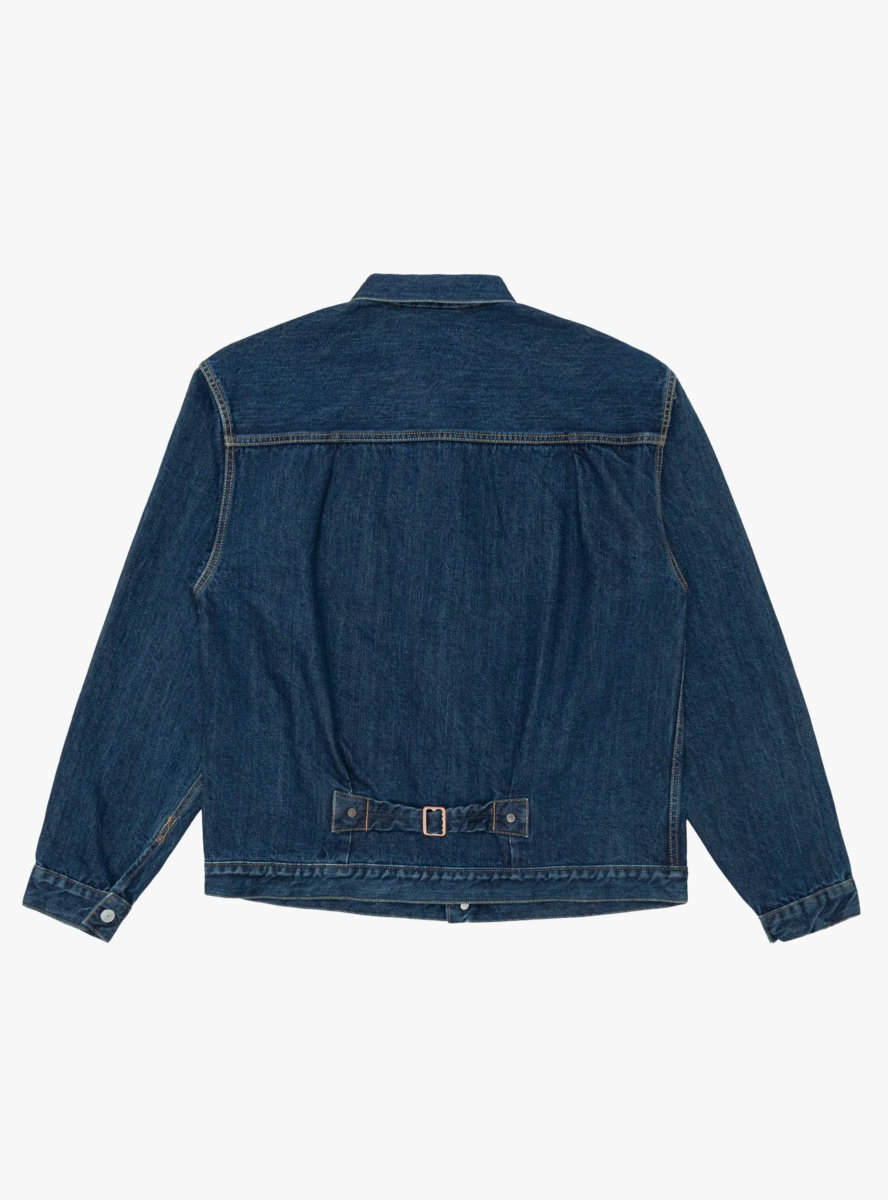 Single Pocket Denim Jacket Dark Blue Damage