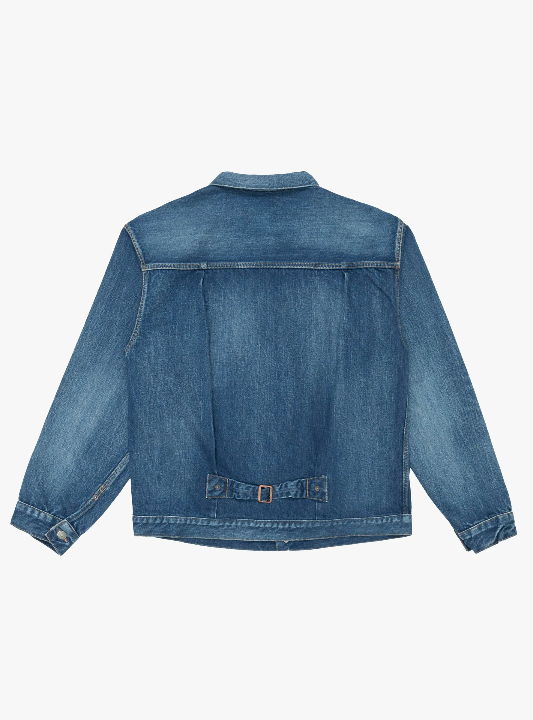 Single Pocket Denim Jacket Medium Dark Blue Damage