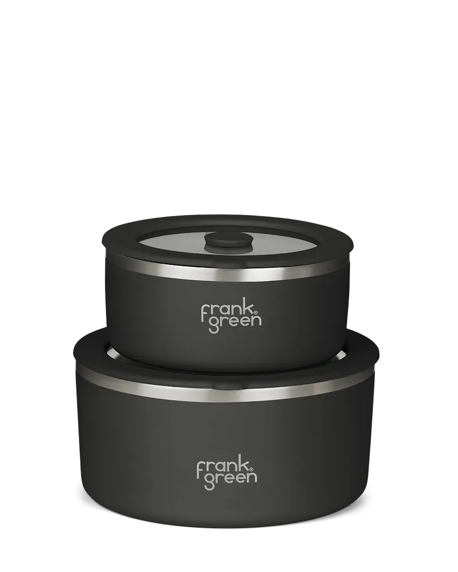 STAINLESS STEEL BOWLS W LID MIDNIGHT