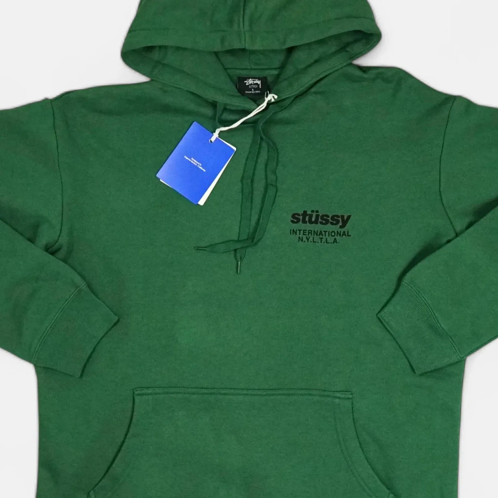 Stssy Green Flower Back Graphic Hoodie