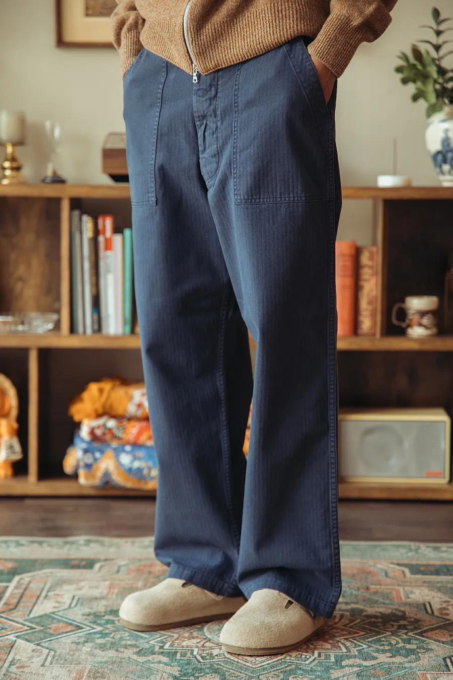 Summer Fatigues - Navy Herringbone