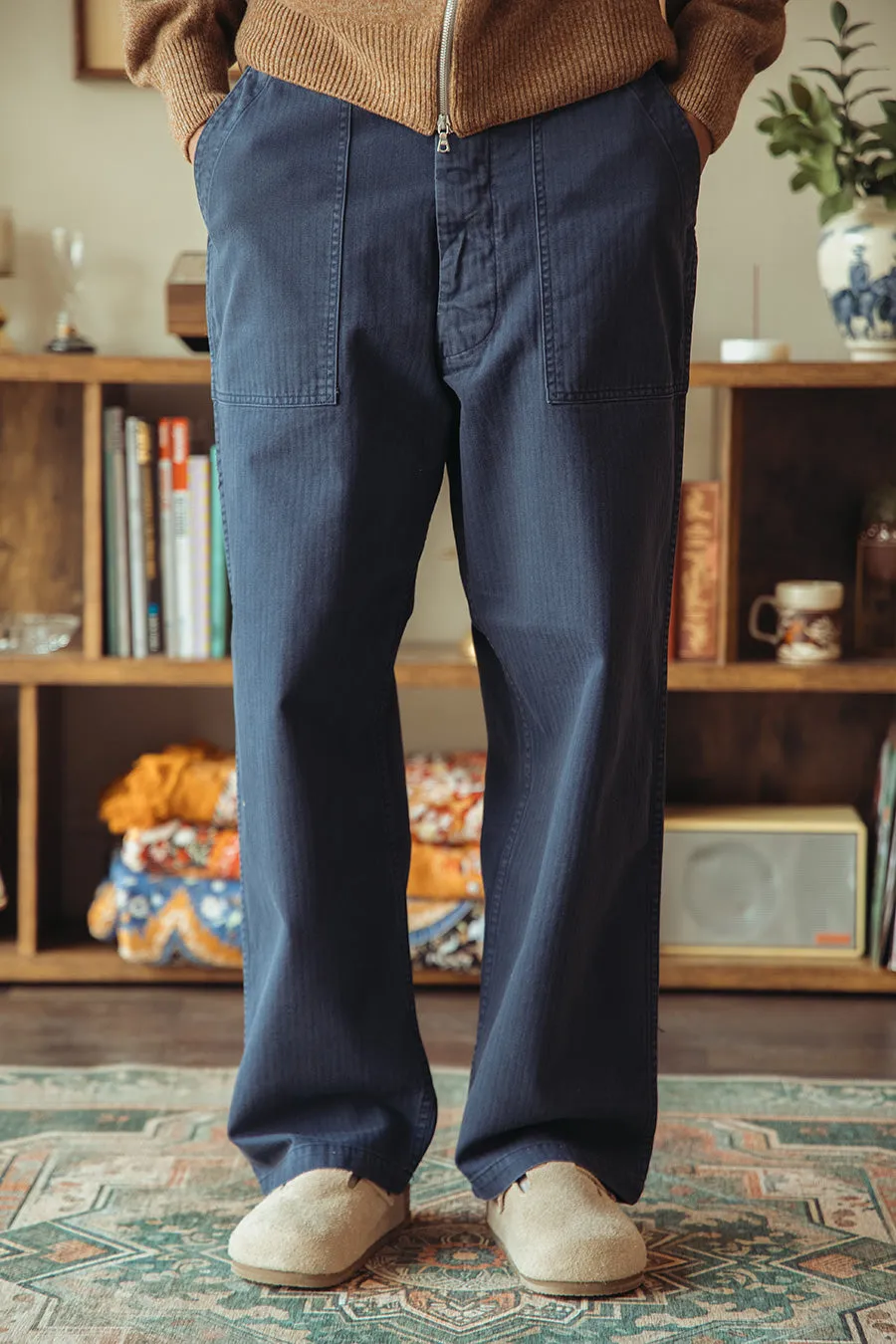 Summer Fatigues - Navy Herringbone