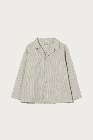 Utility Jacket - Navy/Natural Cotton Seersucker