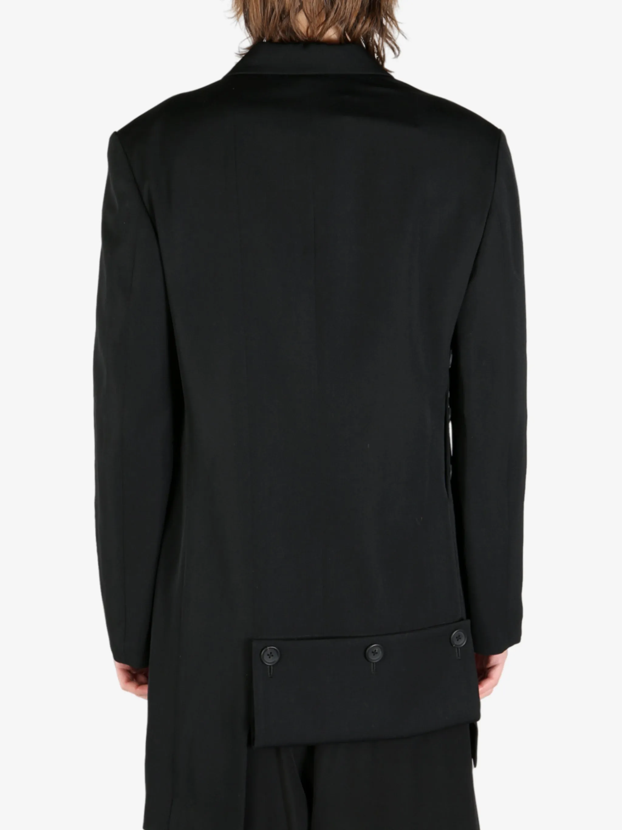 YOHJI YAMAMOTO POUR HOMME - Men Sleeve Button Asymmetry Jacket