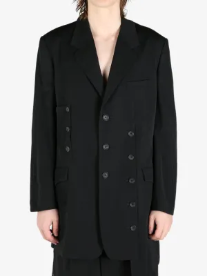 YOHJI YAMAMOTO POUR HOMME - Men Sleeve Button Asymmetry Jacket