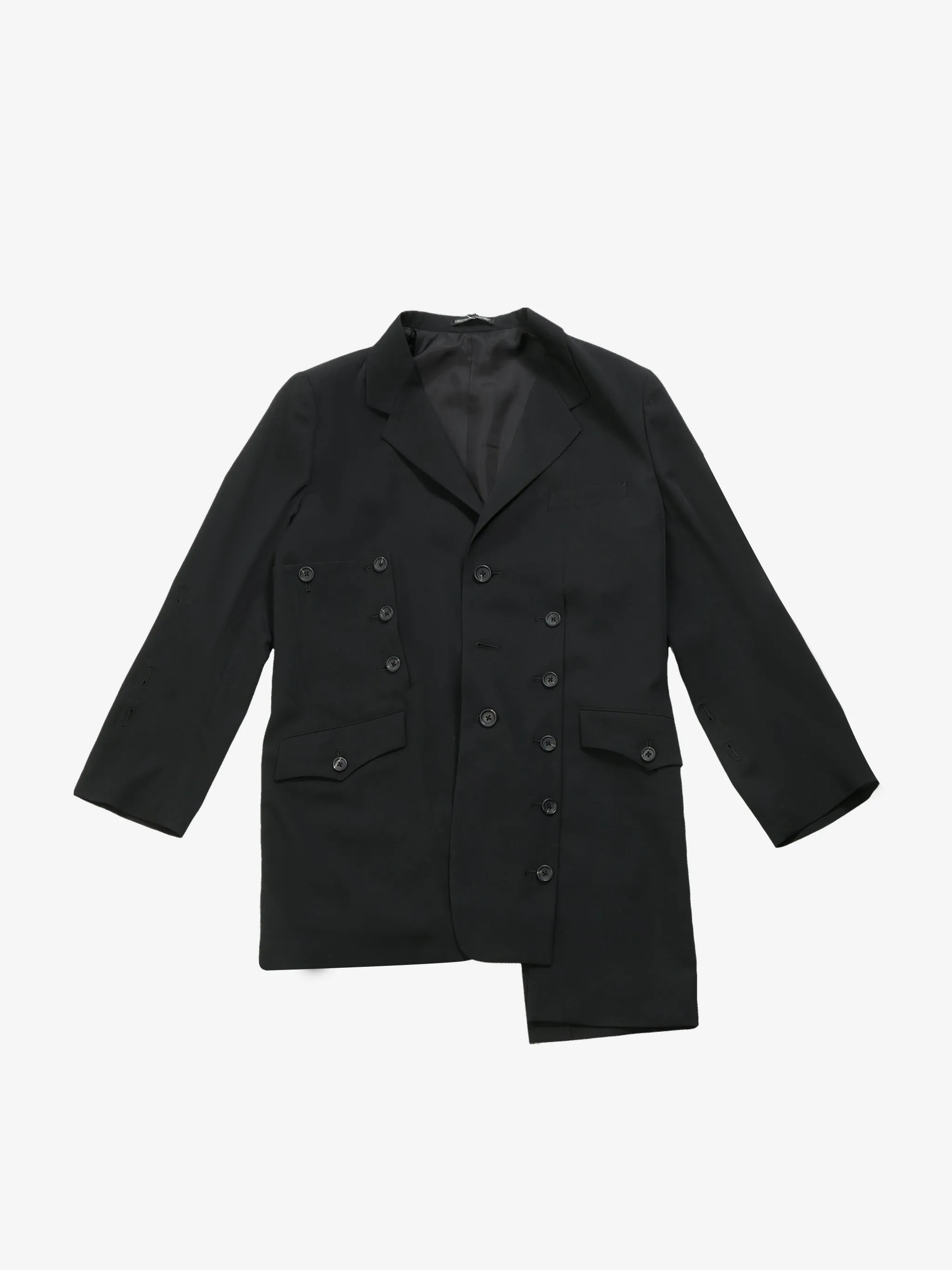 YOHJI YAMAMOTO POUR HOMME - Men Sleeve Button Asymmetry Jacket
