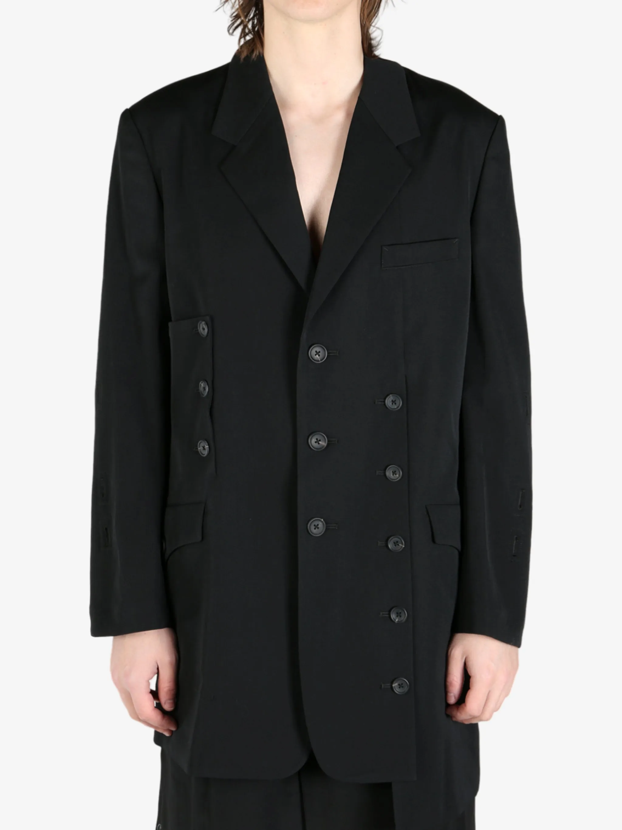 YOHJI YAMAMOTO POUR HOMME - Men Sleeve Button Asymmetry Jacket