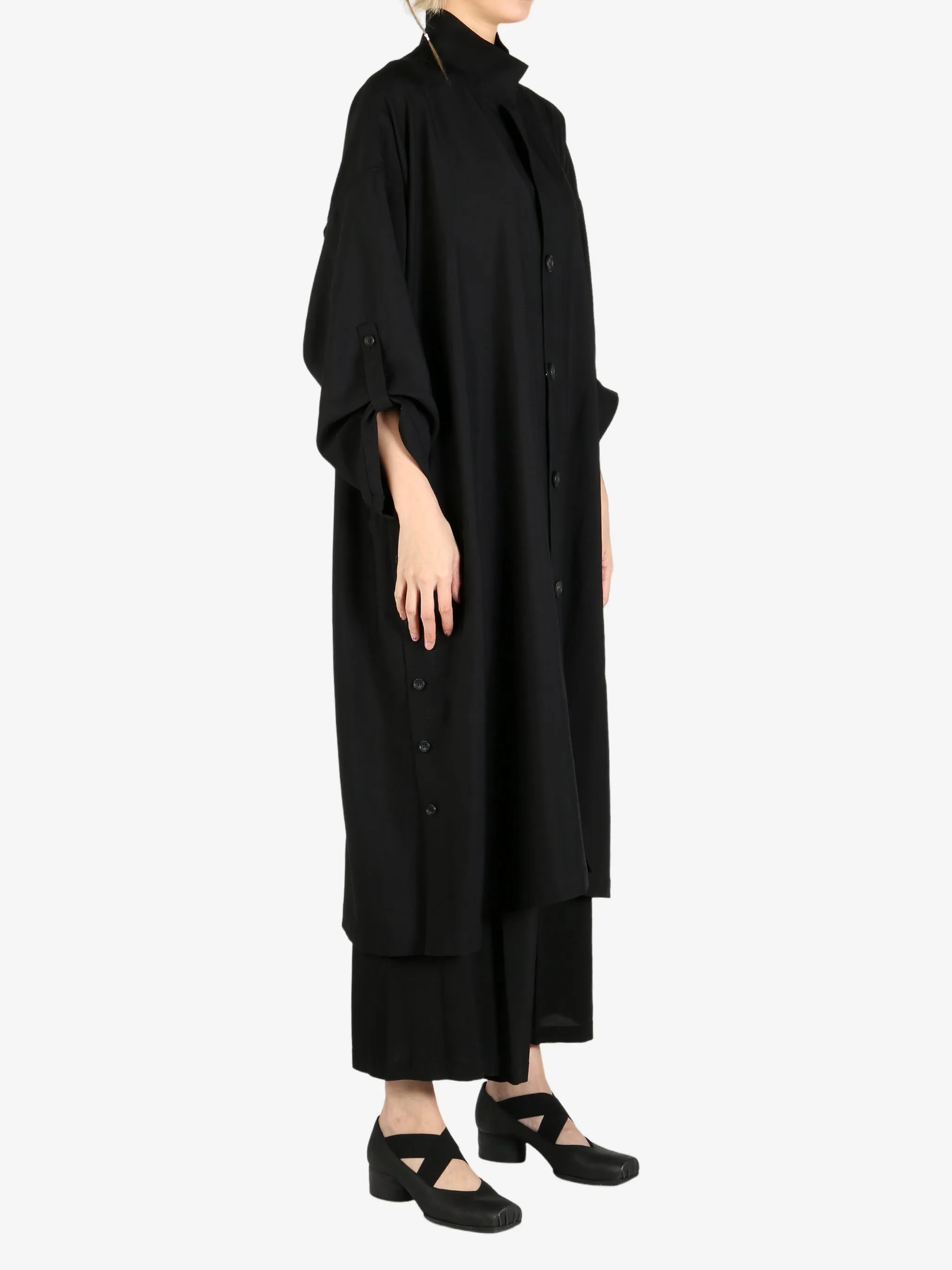 YOHJI YAMAMOTO - Women Side Gather Detail Coat