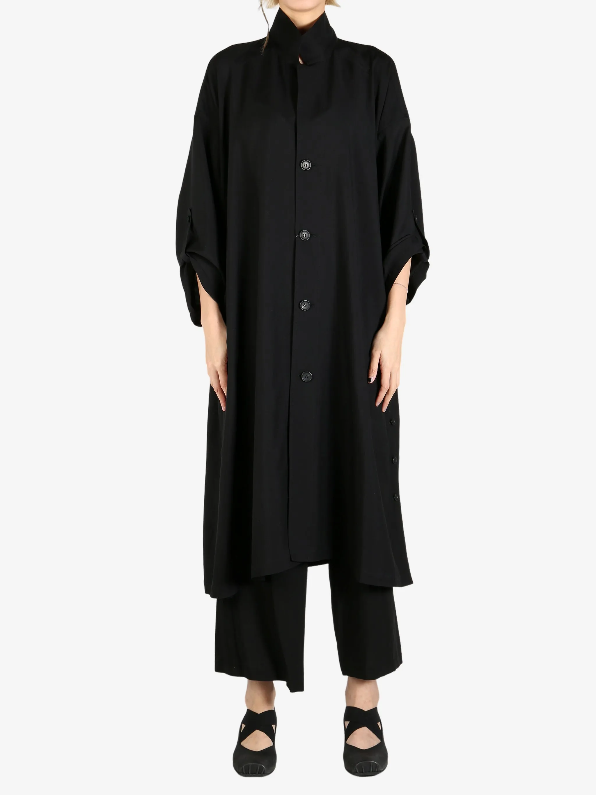 YOHJI YAMAMOTO - Women Side Gather Detail Coat