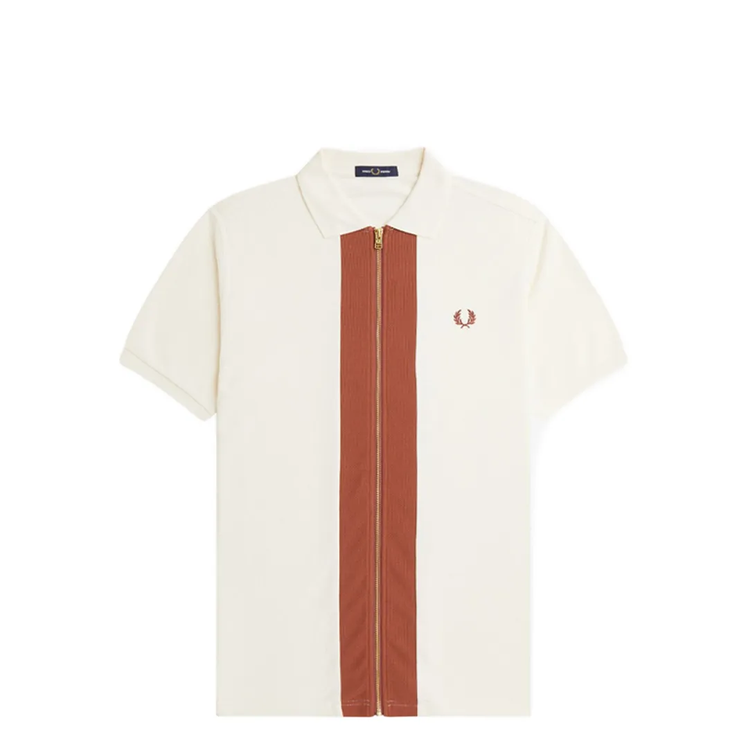 ZIP THROUGH POLO SHIRT LIGHT ECRU